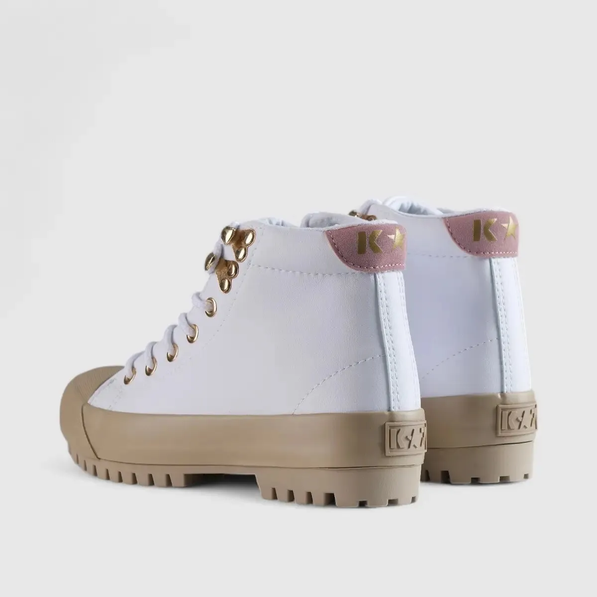 Caprio 2 Tone Statement Sneaker Boots White