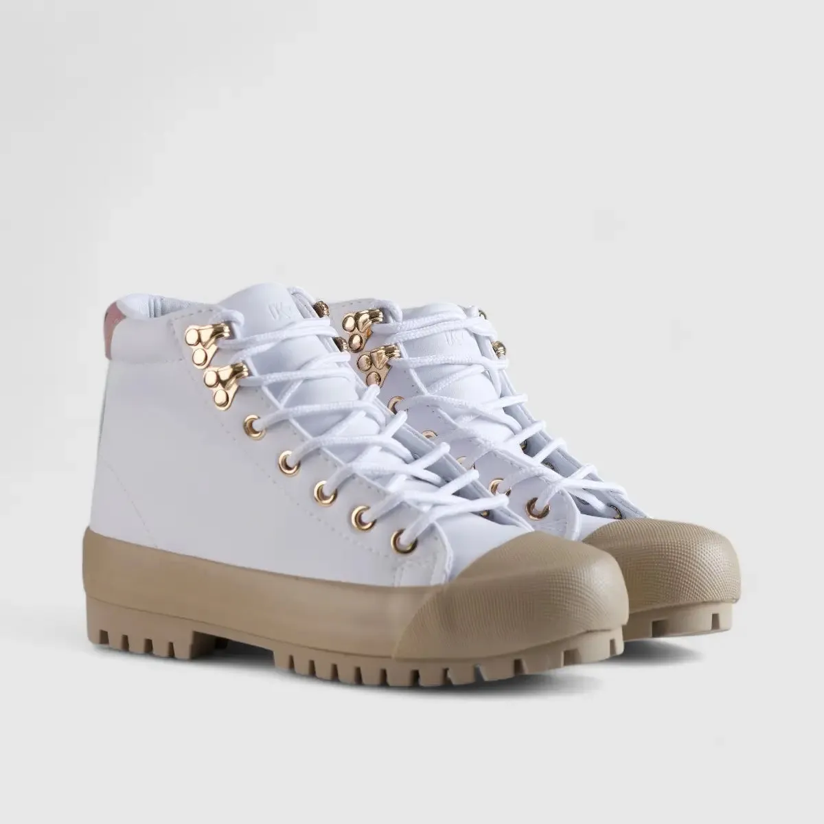 Caprio 2 Tone Statement Sneaker Boots White