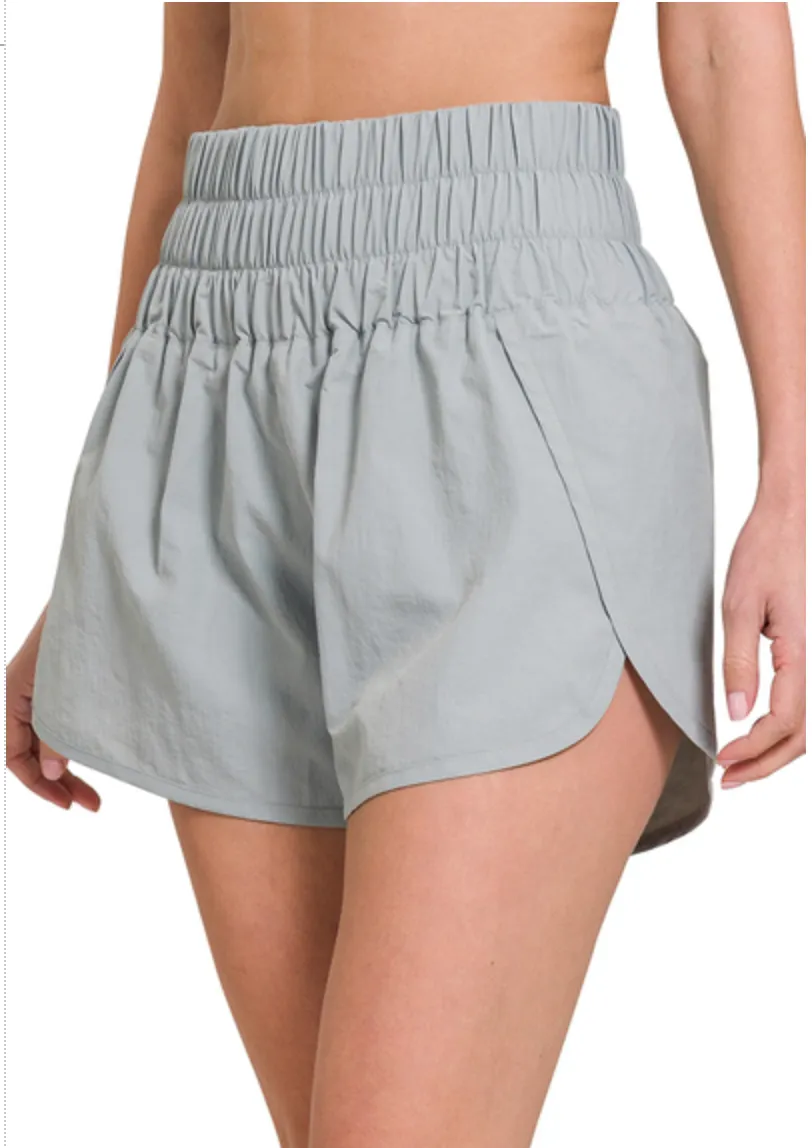 Casual Conversation Windbreaker Shorts-Multiple Colors Available