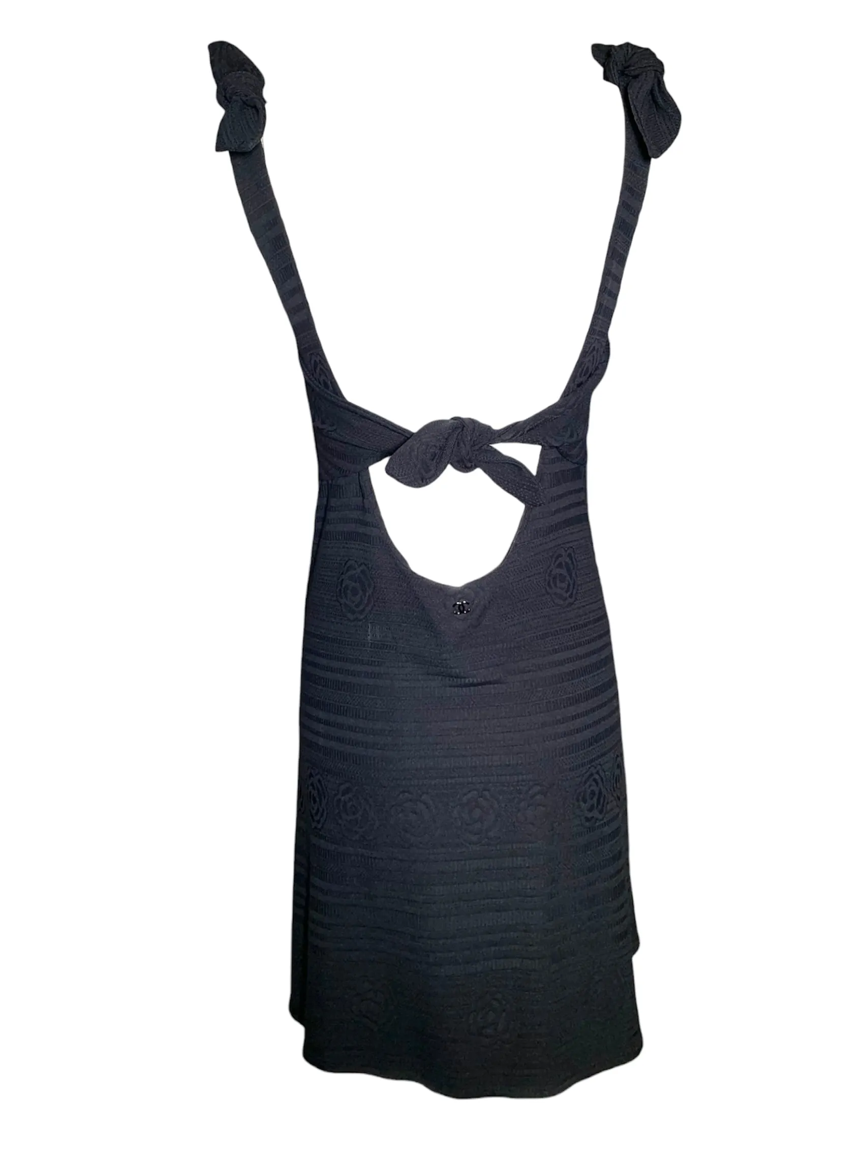 CHANEL 2006 Cruise Black Camellia Athletic Dress, New