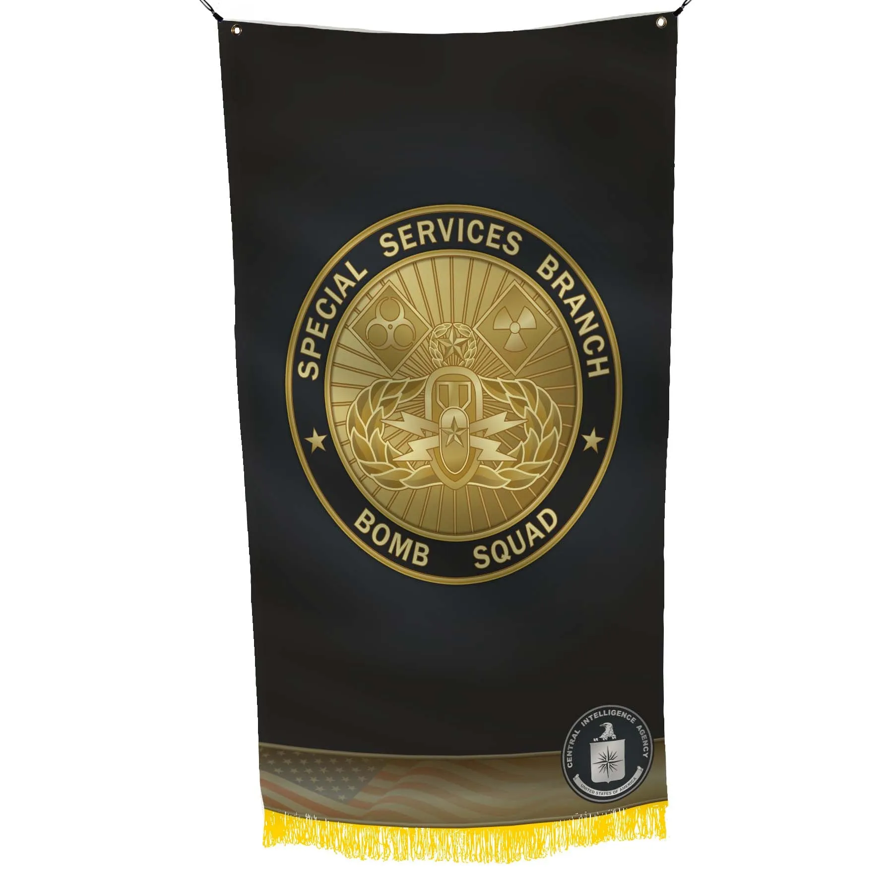 CIA Central Intelligence Agency Special Services Branch Bomb Squad USMC Flag Banner