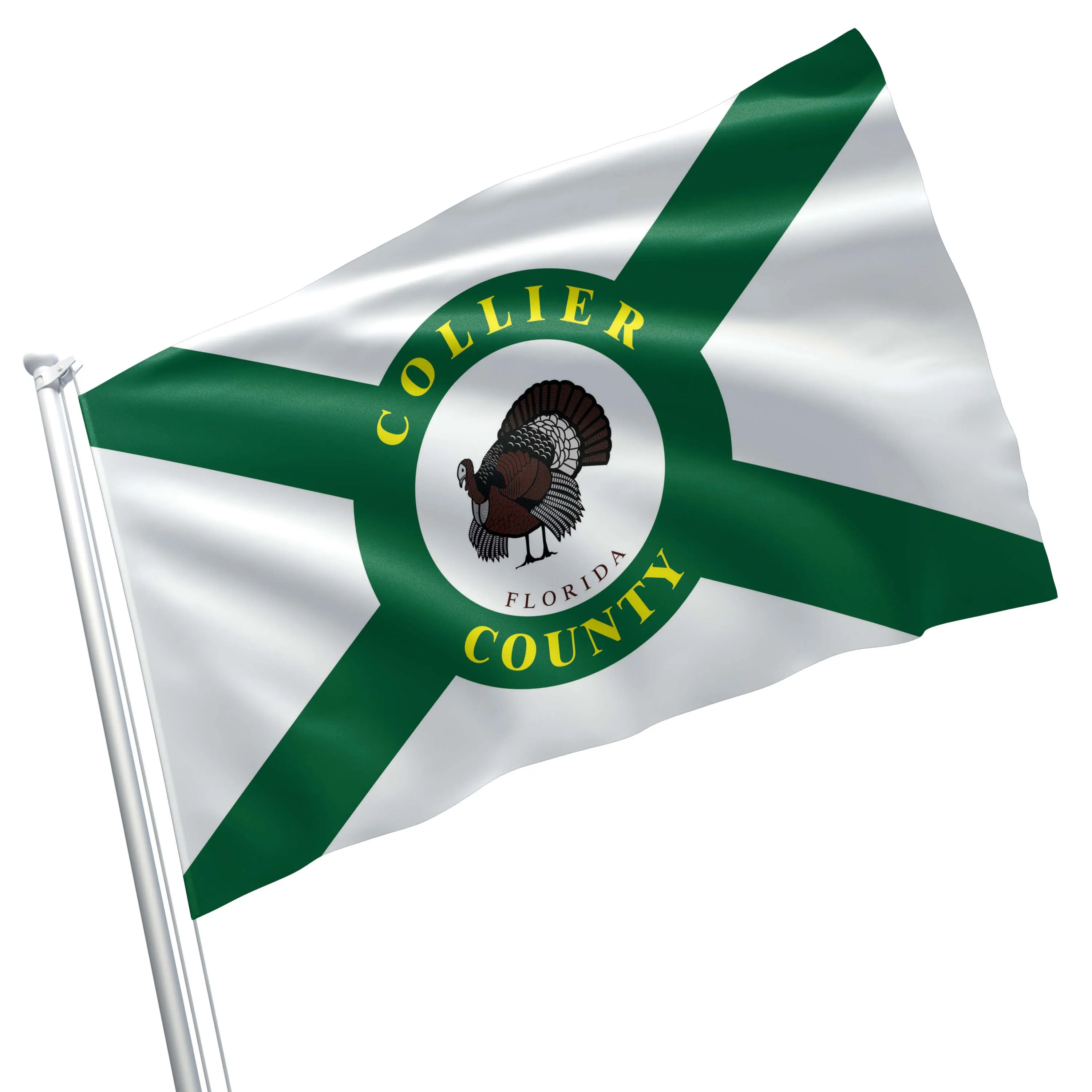 Collier County Florida State USA United States of America Flag Banner