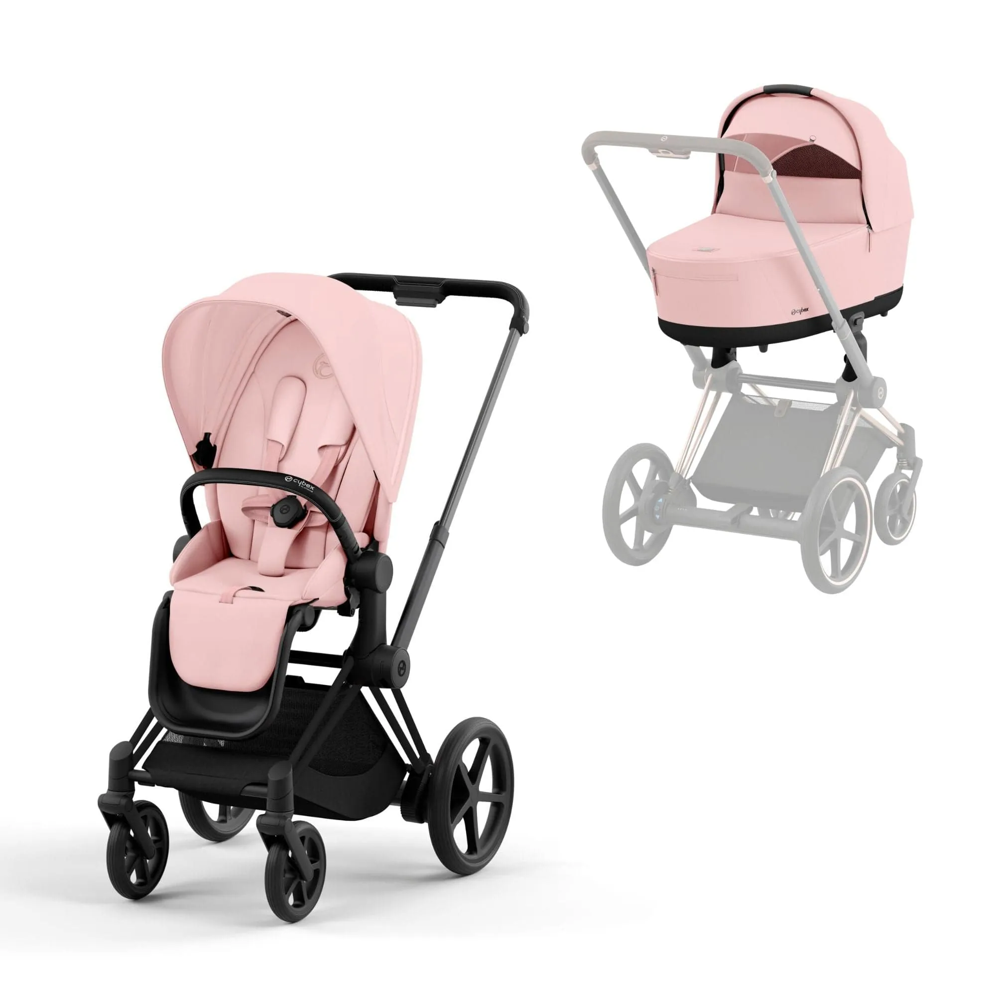 Cybex e-Priam Pram - Peach Pink