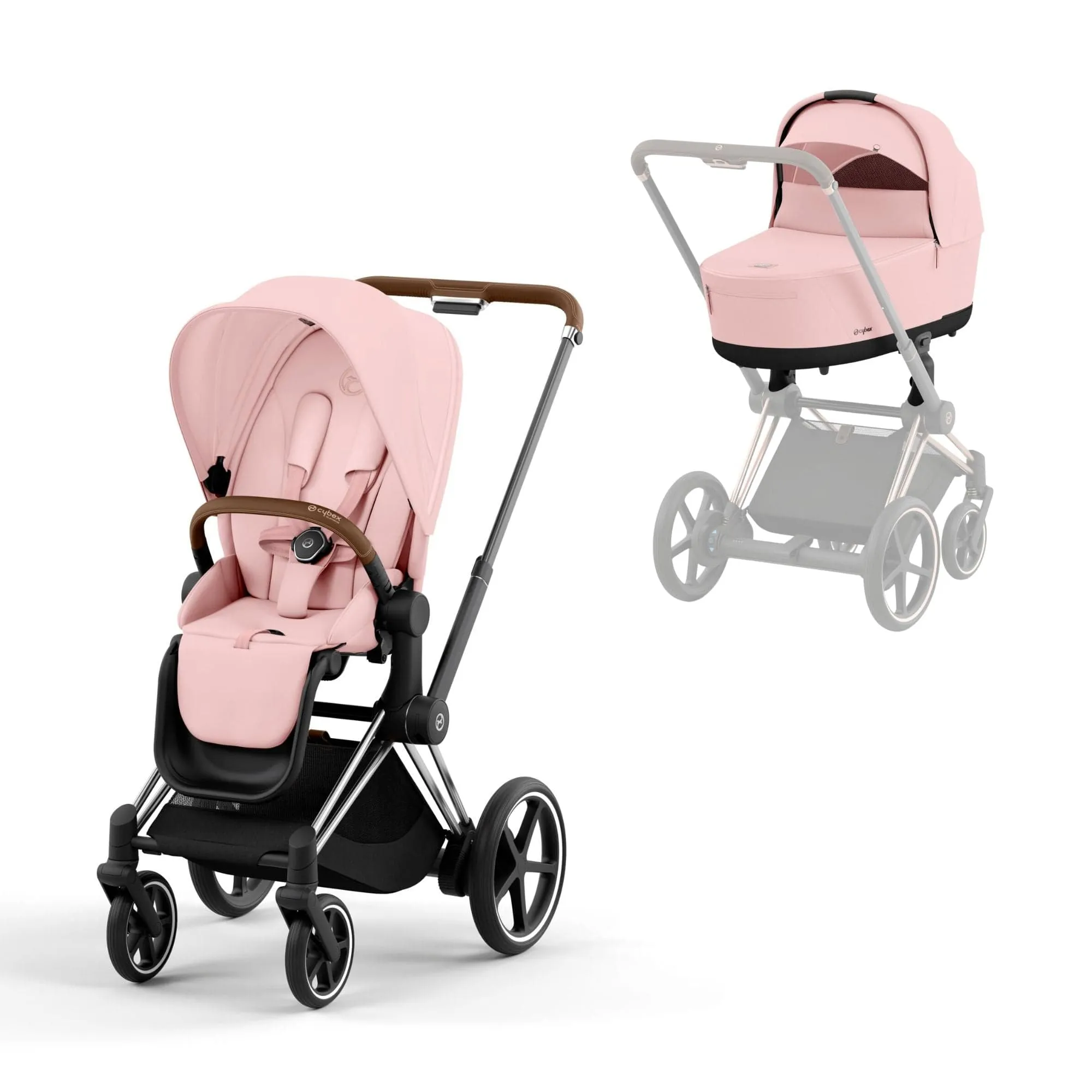 Cybex e-Priam Pram - Peach Pink
