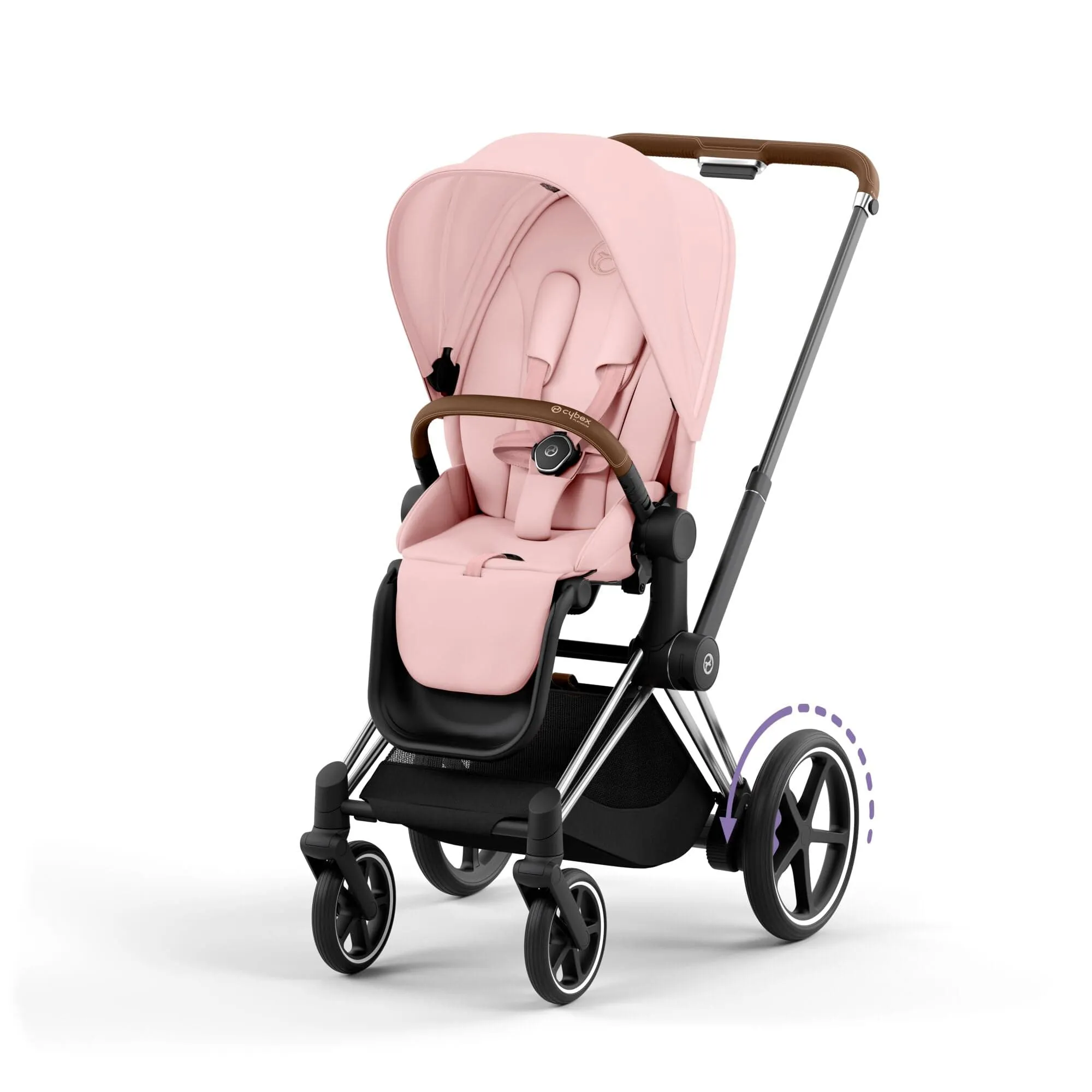 Cybex e-Priam Pram - Peach Pink