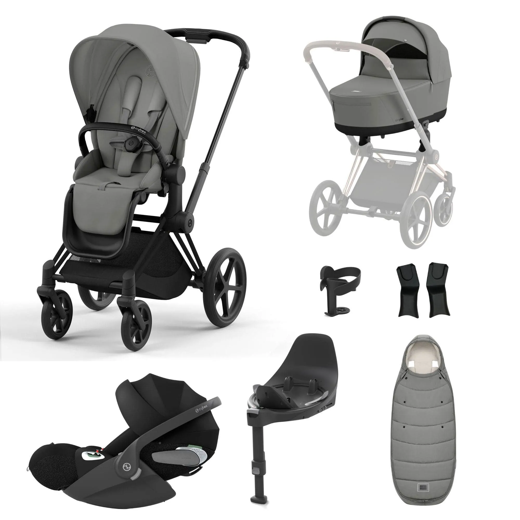 Cybex Priam Cloud T Travel System - Mirage Grey