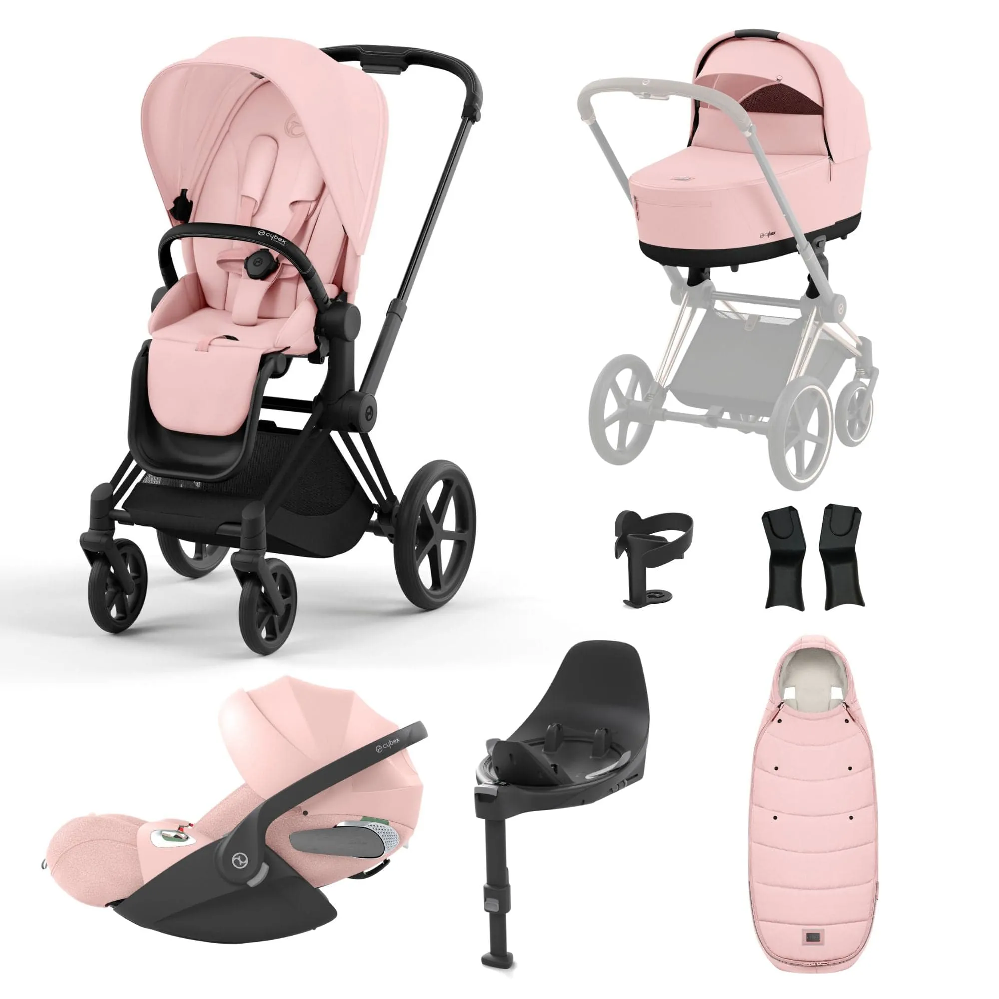 Cybex Priam Cloud T Travel System - Peach Pink