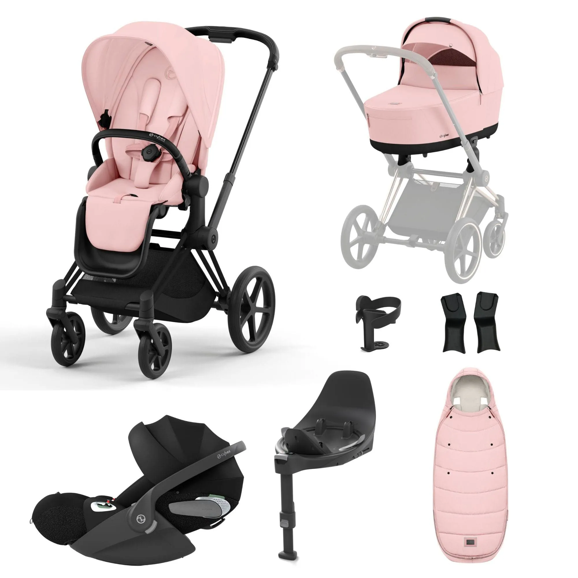 Cybex Priam Cloud T Travel System - Peach Pink