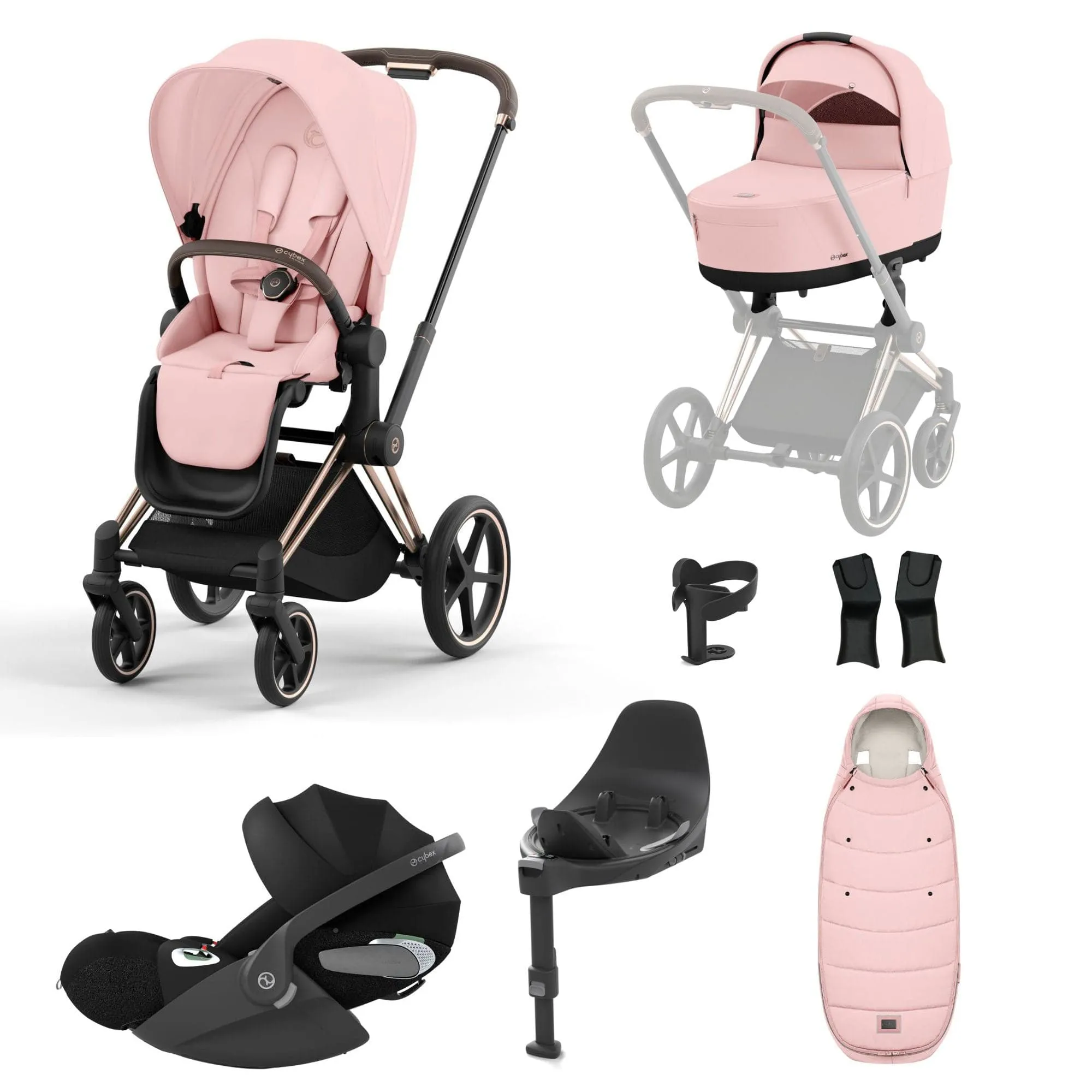 Cybex Priam Cloud T Travel System - Peach Pink
