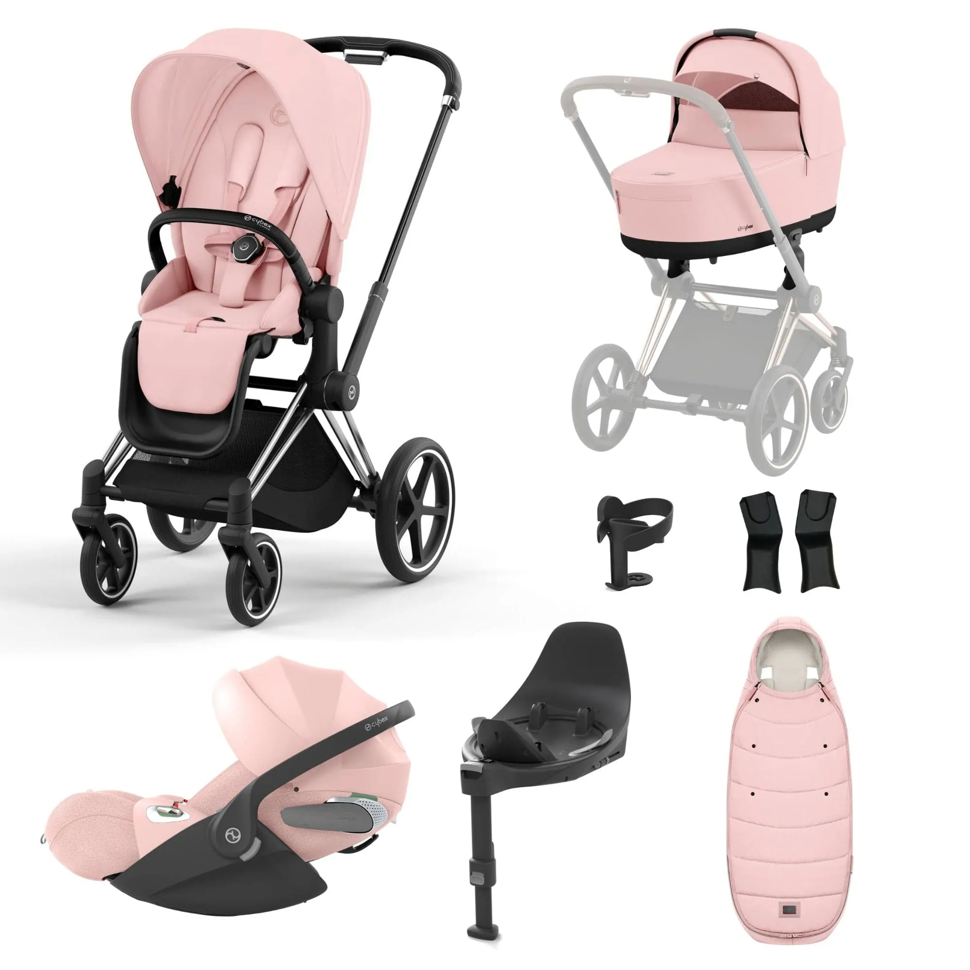 Cybex Priam Cloud T Travel System - Peach Pink