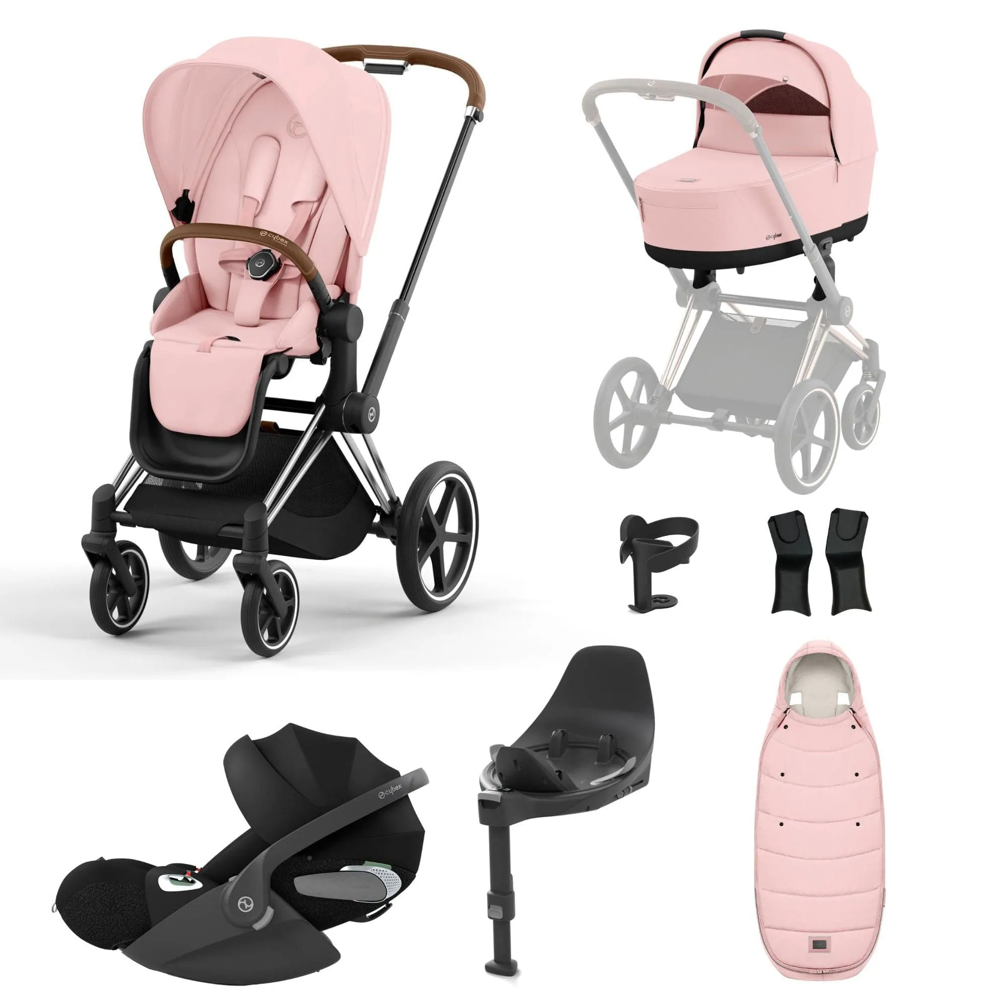 Cybex Priam Cloud T Travel System - Peach Pink