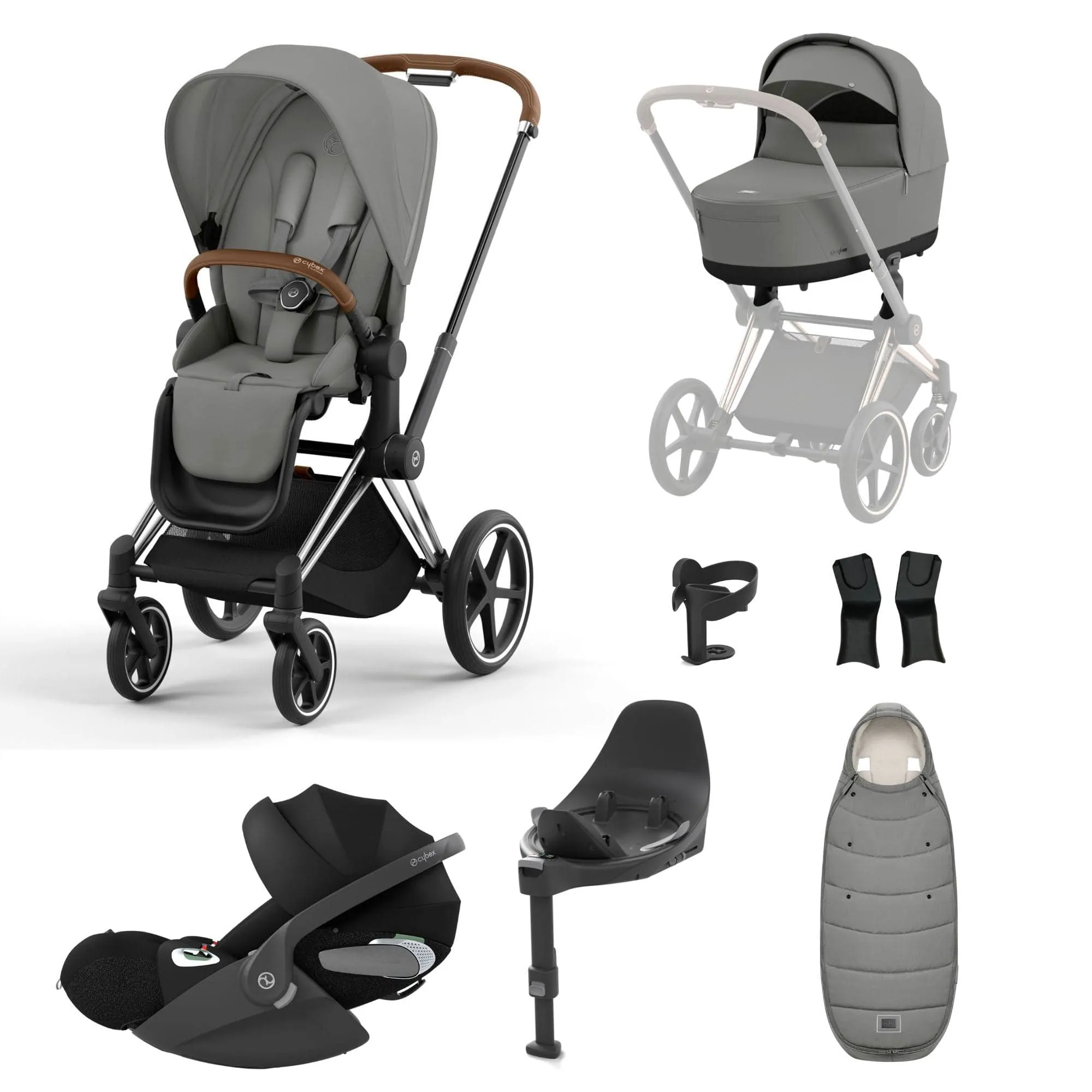 Cybex Priam Travel System With Cloud T in Mirage Grey