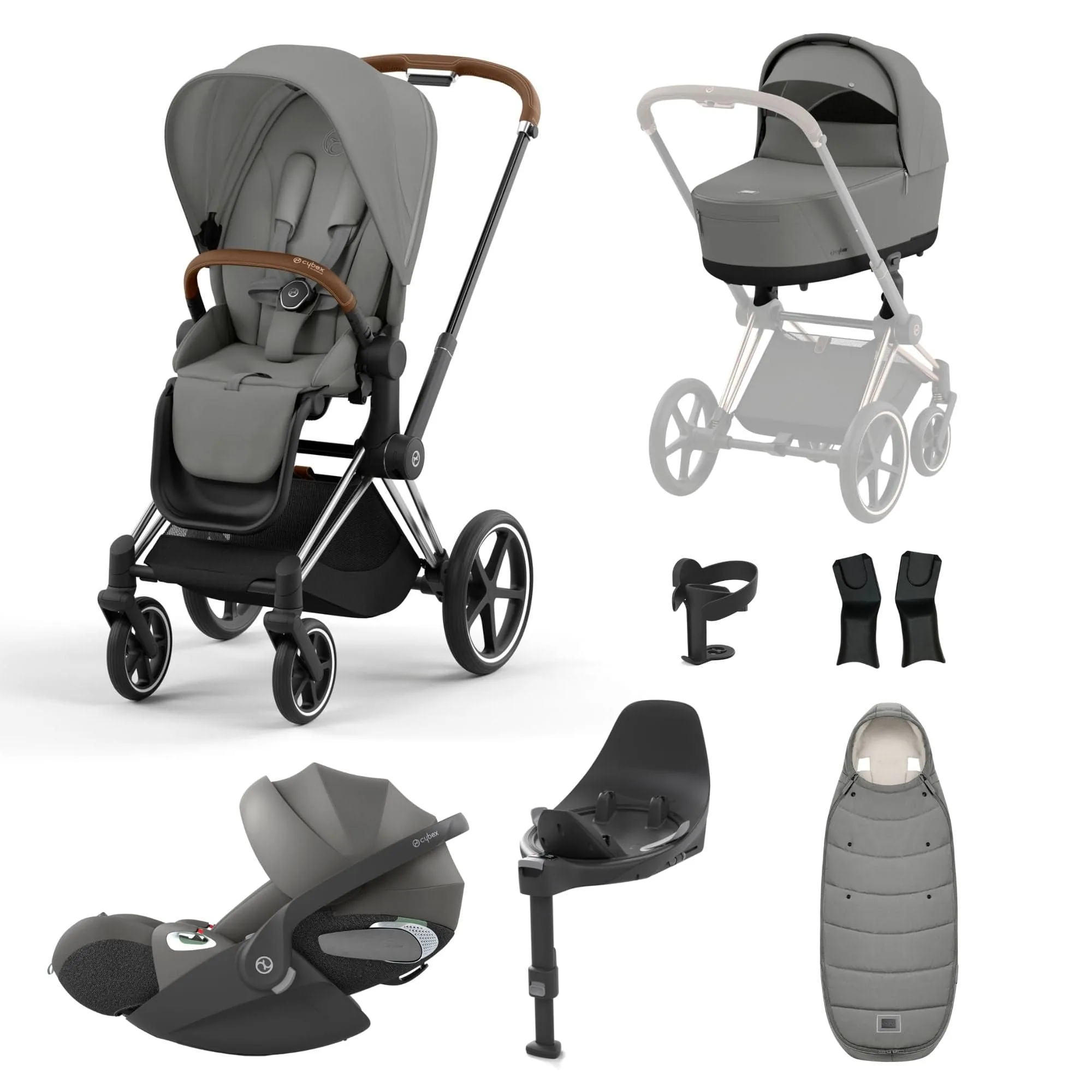 Cybex Priam Travel System With Cloud T in Mirage Grey