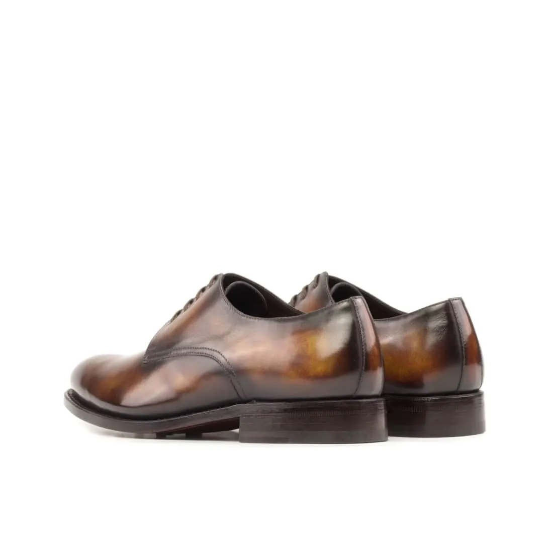 Derbie Blucher en cuir patiné cognac fire