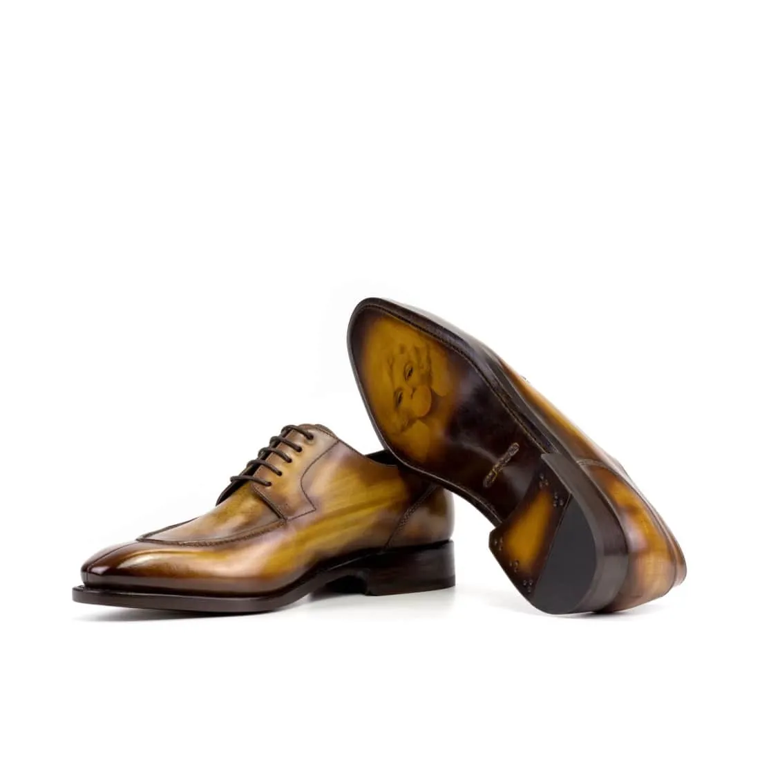 Derbie Chasse en cuir patiné cognac