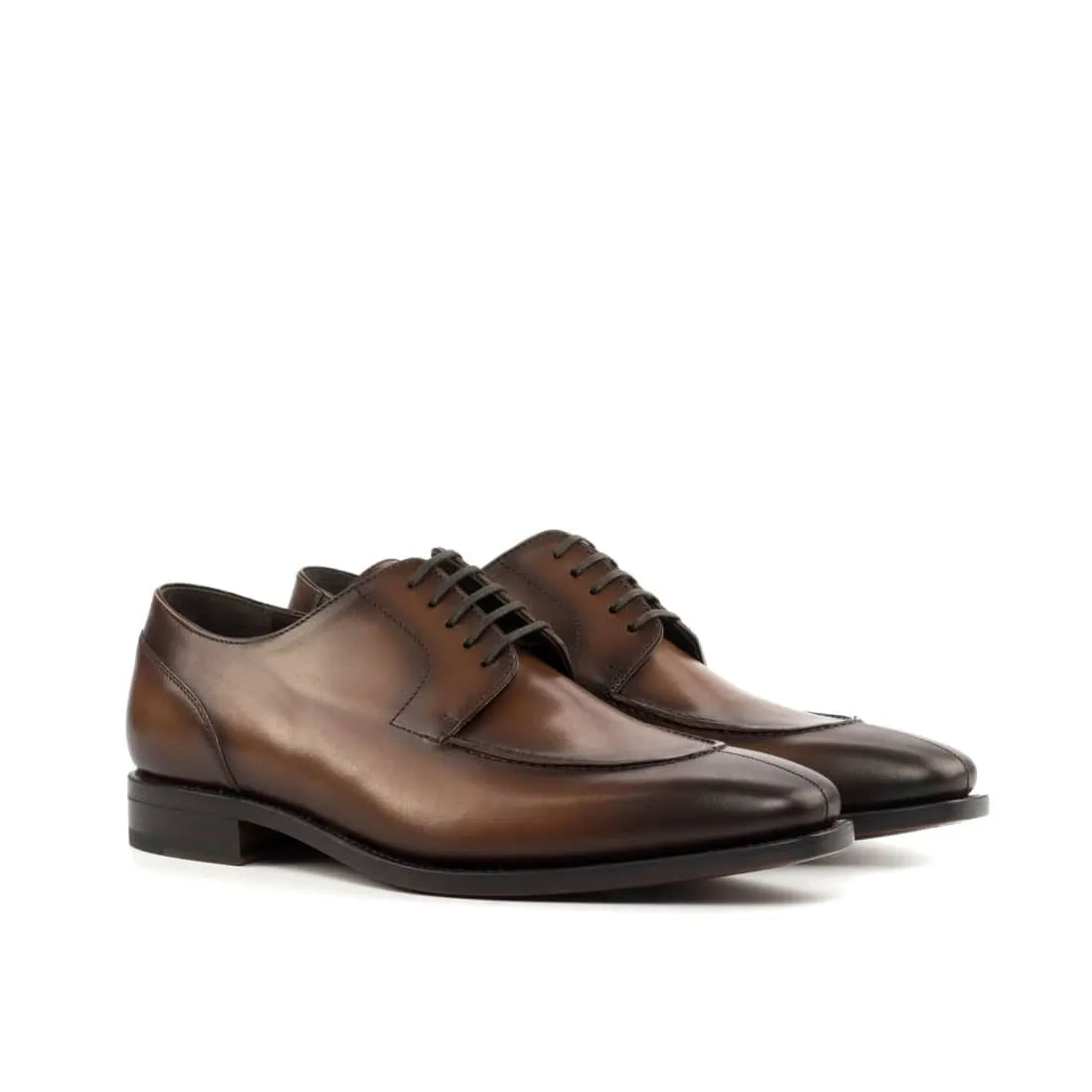 Derbie Chasse en cuir patiné marron moyen