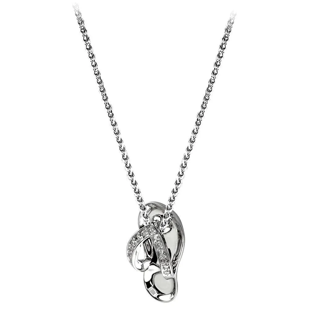 Diamond Flip Flop Pendant, 0.20CT