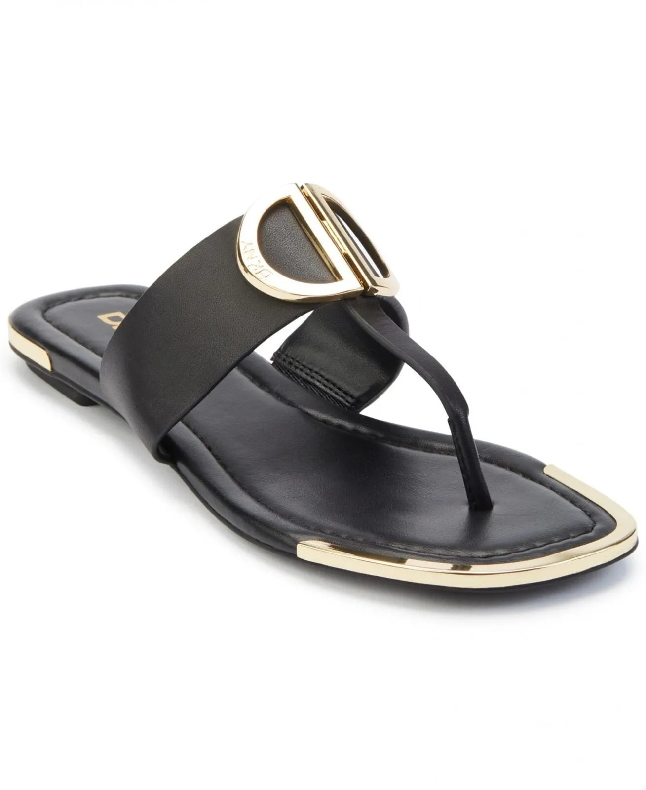 DKNY Women's Halcott Logo Sandals K4051669 Black 9.5M