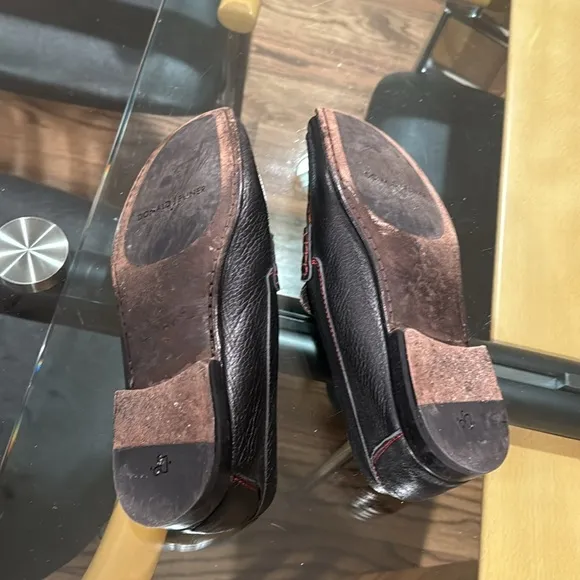 DONALD J PLINER LEATHER SLIP-ONS
