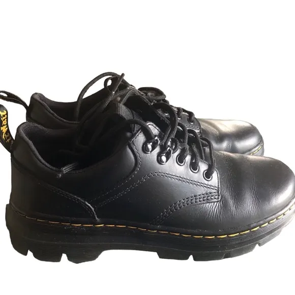 Dr Doc Martens Reeder Black Leather Lace Up Oxfords