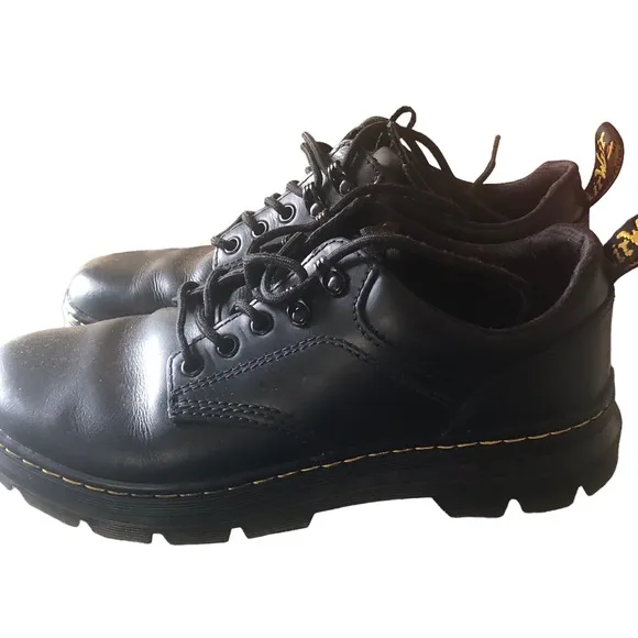 Dr Doc Martens Reeder Black Leather Lace Up Oxfords
