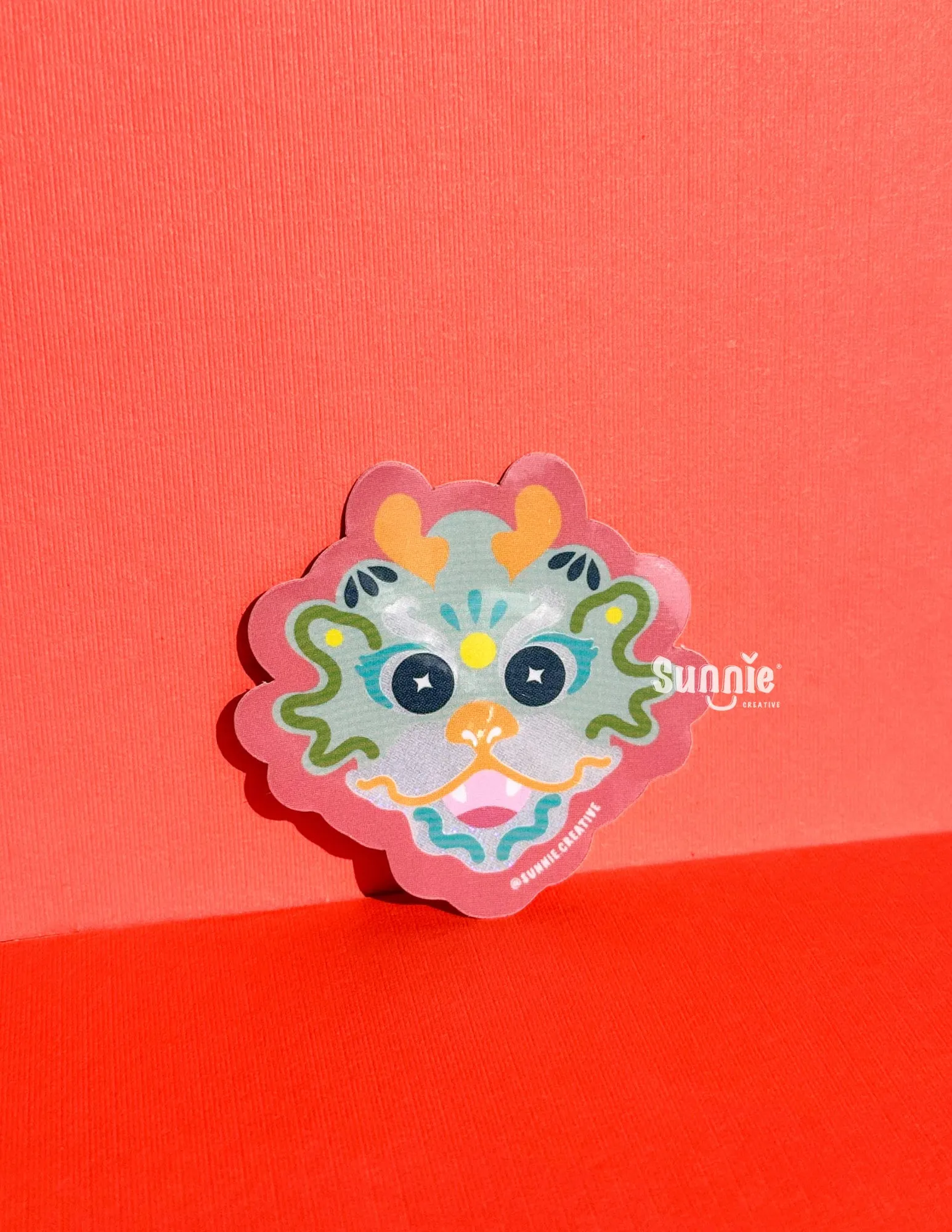 Dragon Dance Glitter Sticker