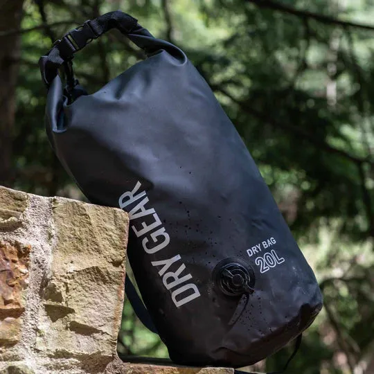 Dry Gear Waterproof Outdoor Travel Bag - 20L Day Pak || Black