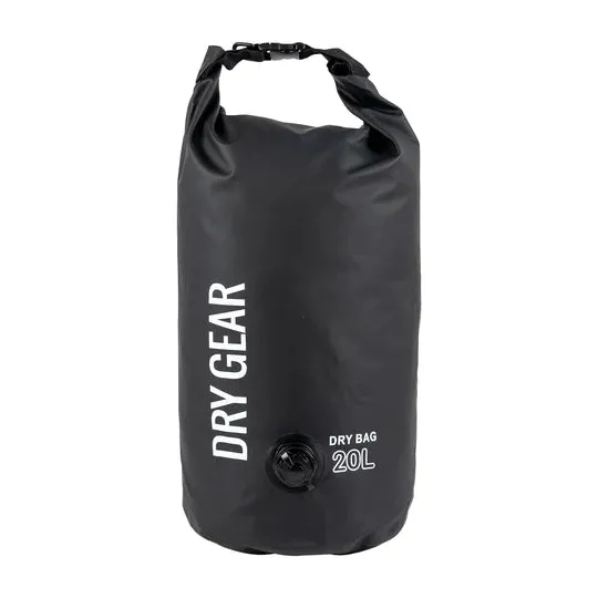 Dry Gear Waterproof Outdoor Travel Bag - 20L Day Pak || Black
