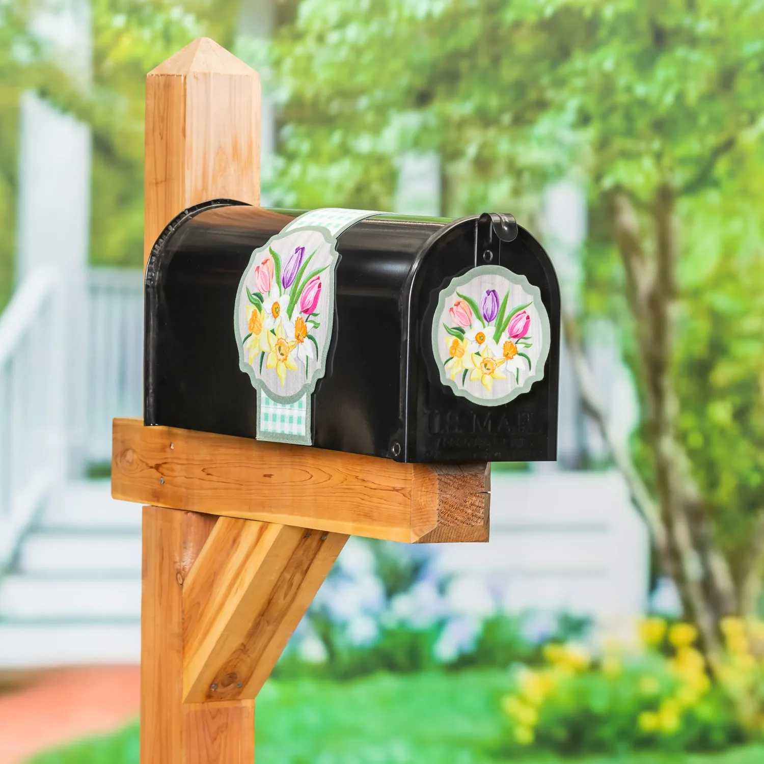 Easter Blessings Mailbox Saddle with Magnetic Mailbox Door Décor Set,56835s