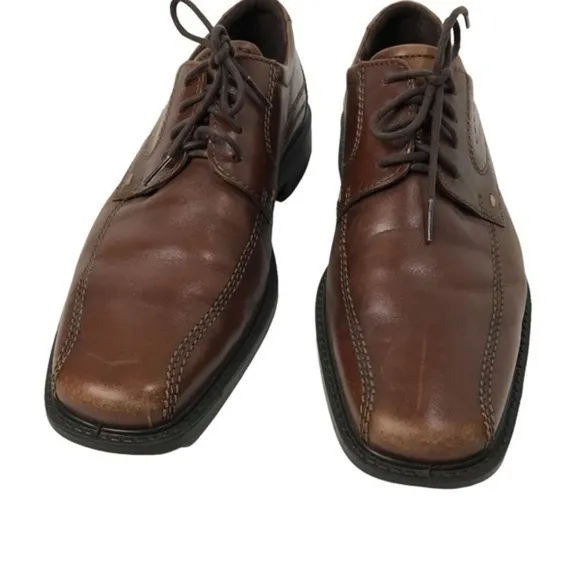 ECCO Men's  Leather Bike Toe Tie Oxfords, Mens 43 US 9.5