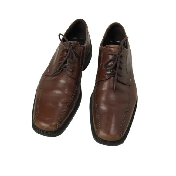 ECCO Men's  Leather Bike Toe Tie Oxfords, Mens 43 US 9.5