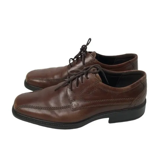 ECCO Men's  Leather Bike Toe Tie Oxfords, Mens 43 US 9.5