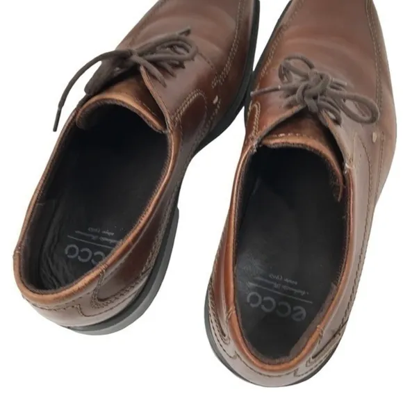 ECCO Men's  Leather Bike Toe Tie Oxfords, Mens 43 US 9.5