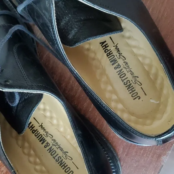 EUC. Johnston &amp; Murphy Black Oxfords, Signature Series, 9.5M, Made in It…