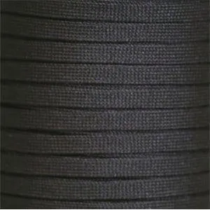 Flat Athletic Laces Custom Length with Tip - Black (1 Pair Pack) Shoelaces
