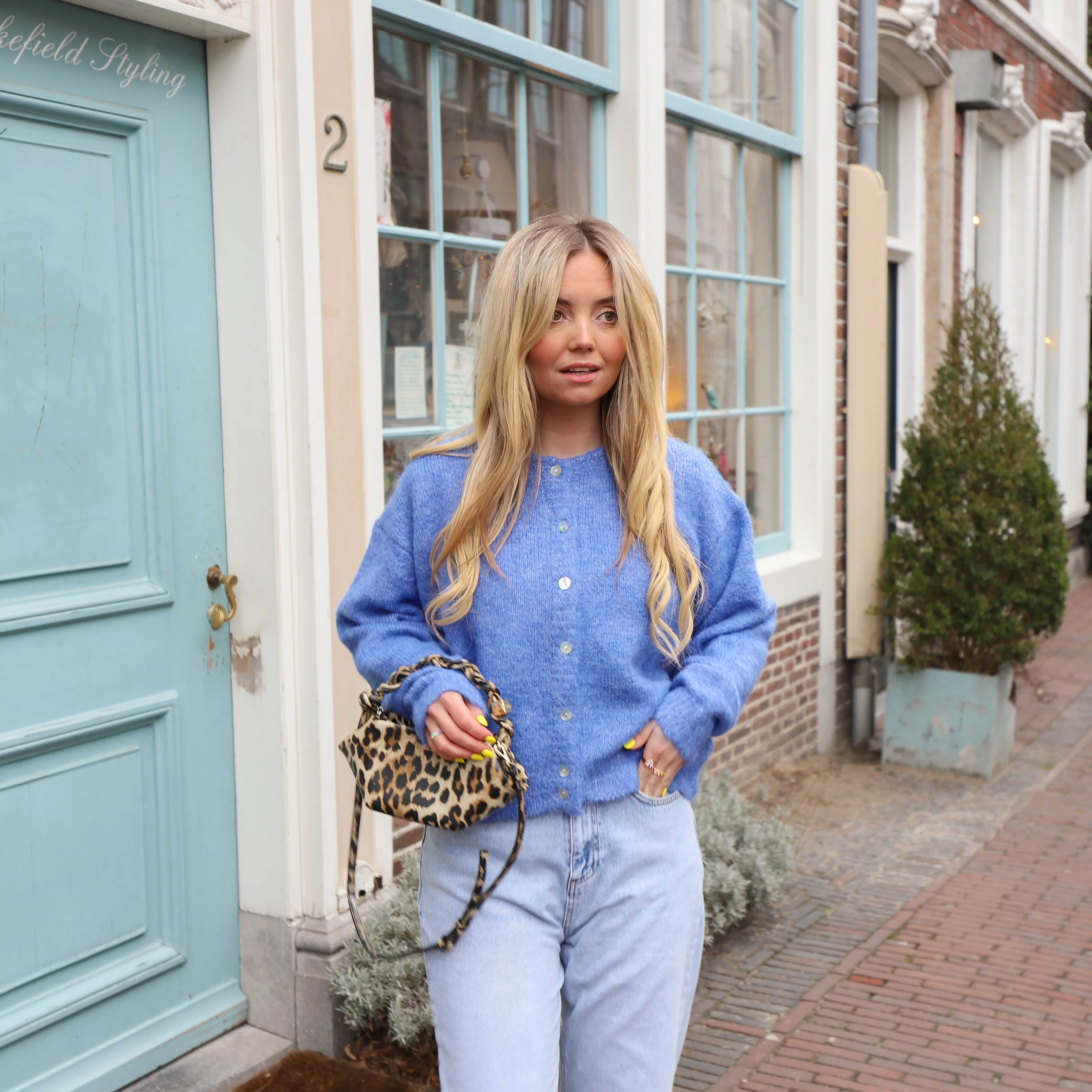 Fleur vest blauw
