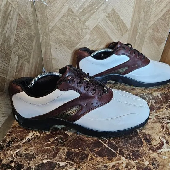 Footjoy superlites men's golf white shoes size 12.      158