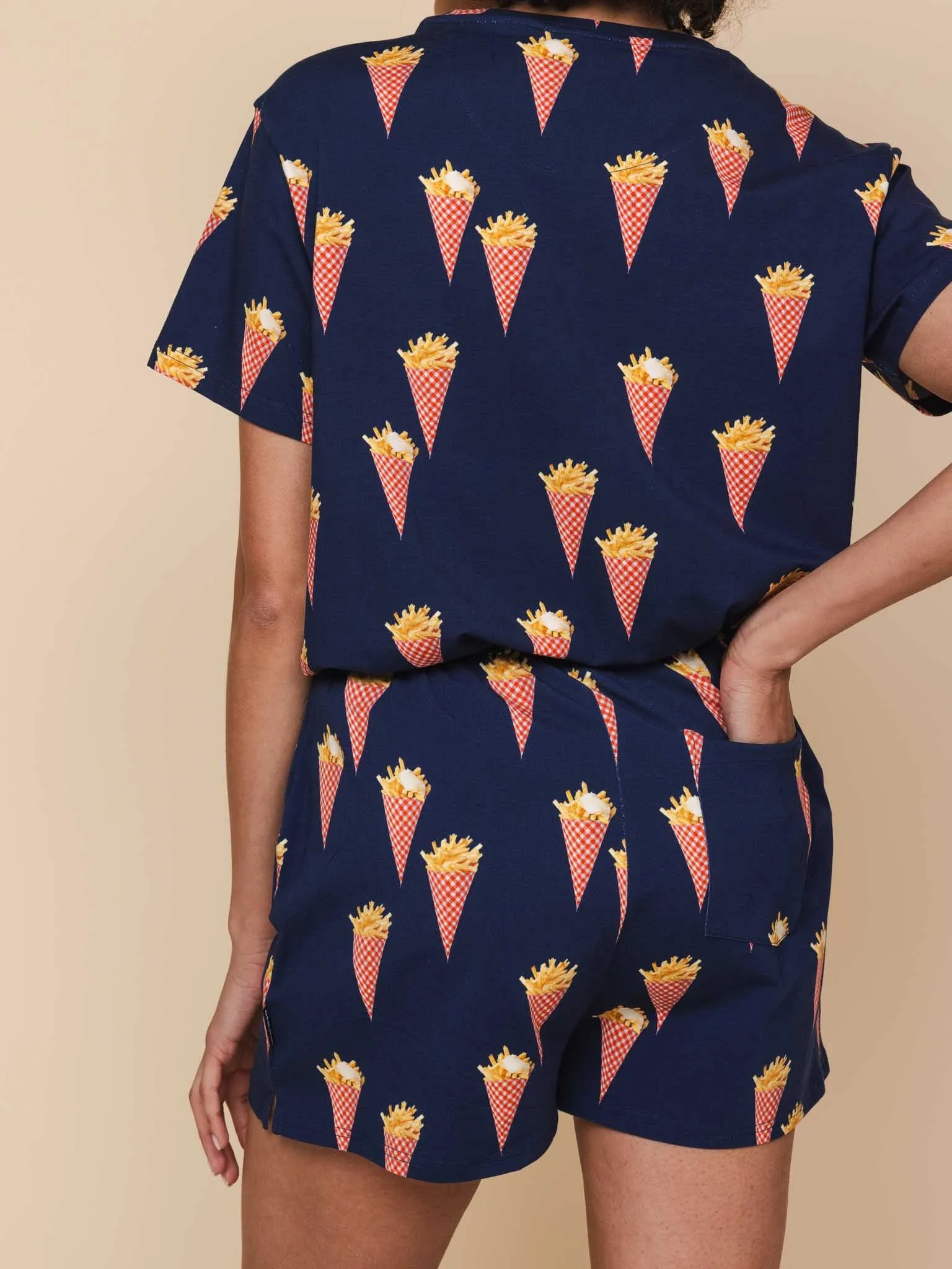 Fries Navy T-shirt Unisex