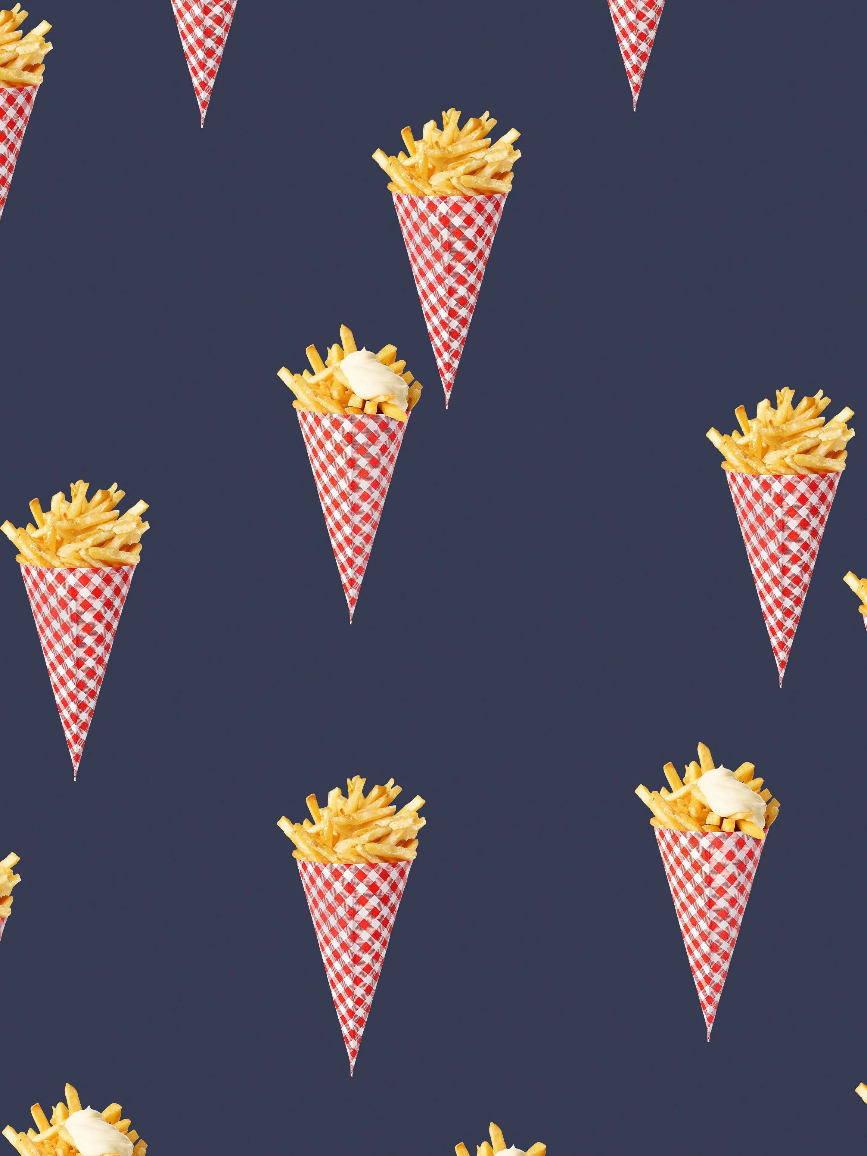 Fries Navy T-shirt Unisex