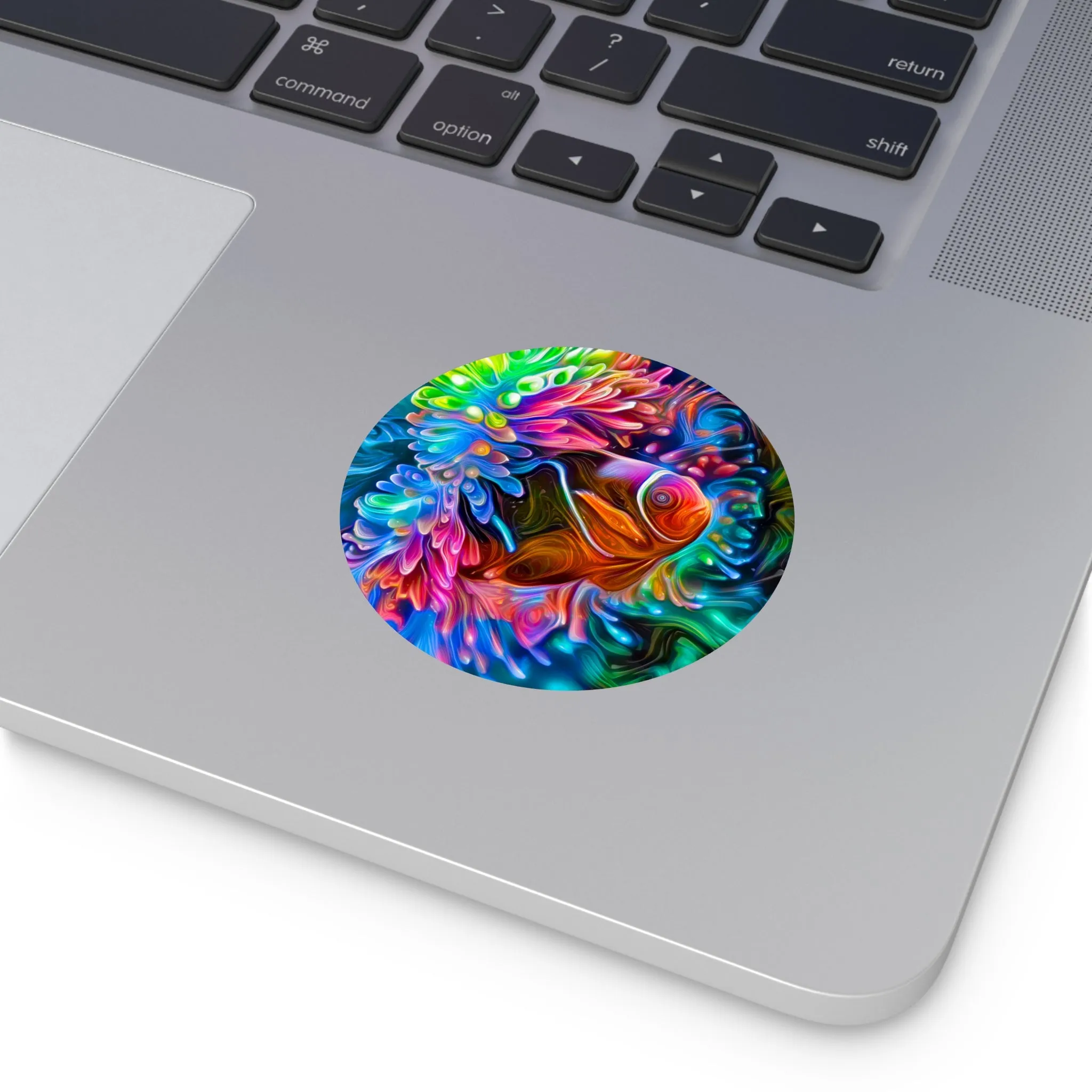 Galaxy Frog Guppy Round Vinyl Stickers