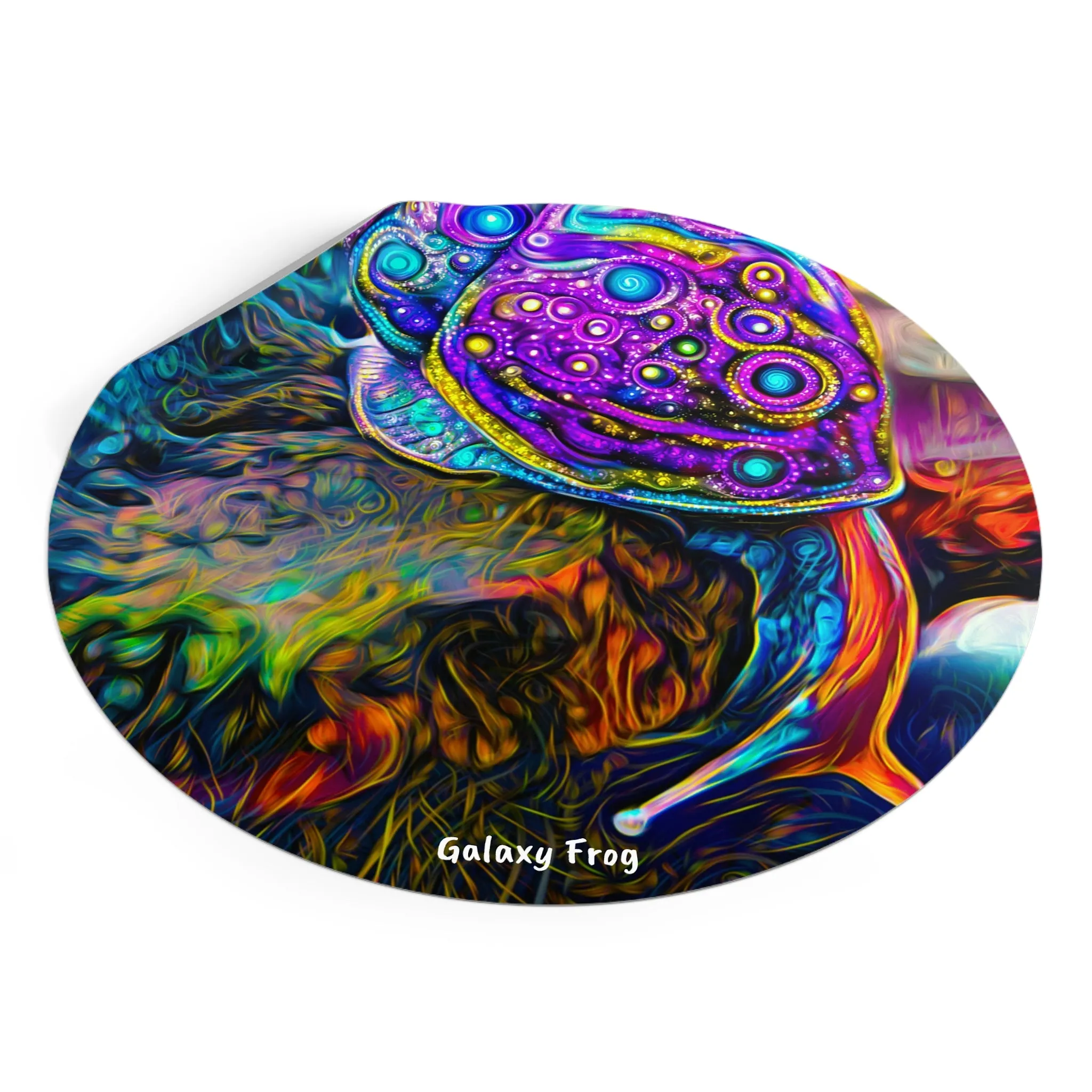 Galaxy Frog Snail Round Vinyl Stickers
