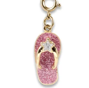 Gold Glitter Flip Flop Charm