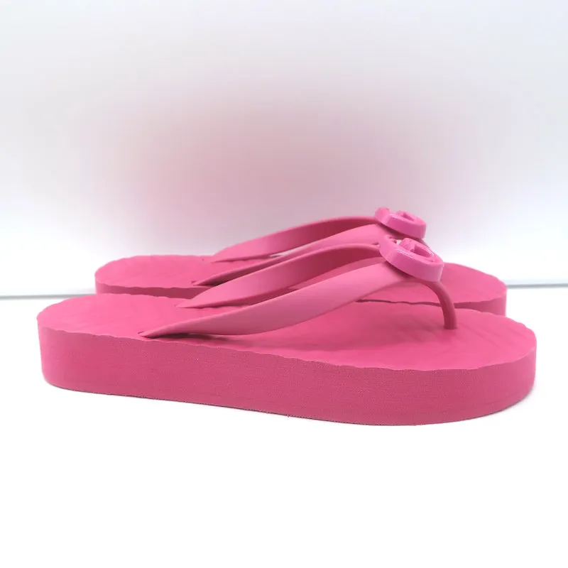 Gucci Pascar GG Marmont Platform Flip Flop Sandals Pink Size 38