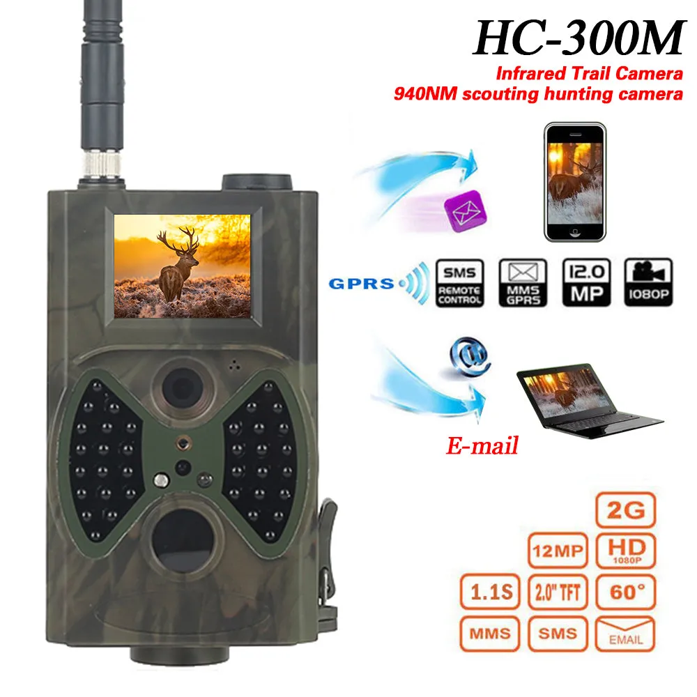 HC300M HUNTING CAMERA GSM 12MP 1080P PHOTO TRAPS NIGHT VISION WILDLIFE INFRARED HUNTING TRAIL CAMERAS HUNT CHASSE SCOUT