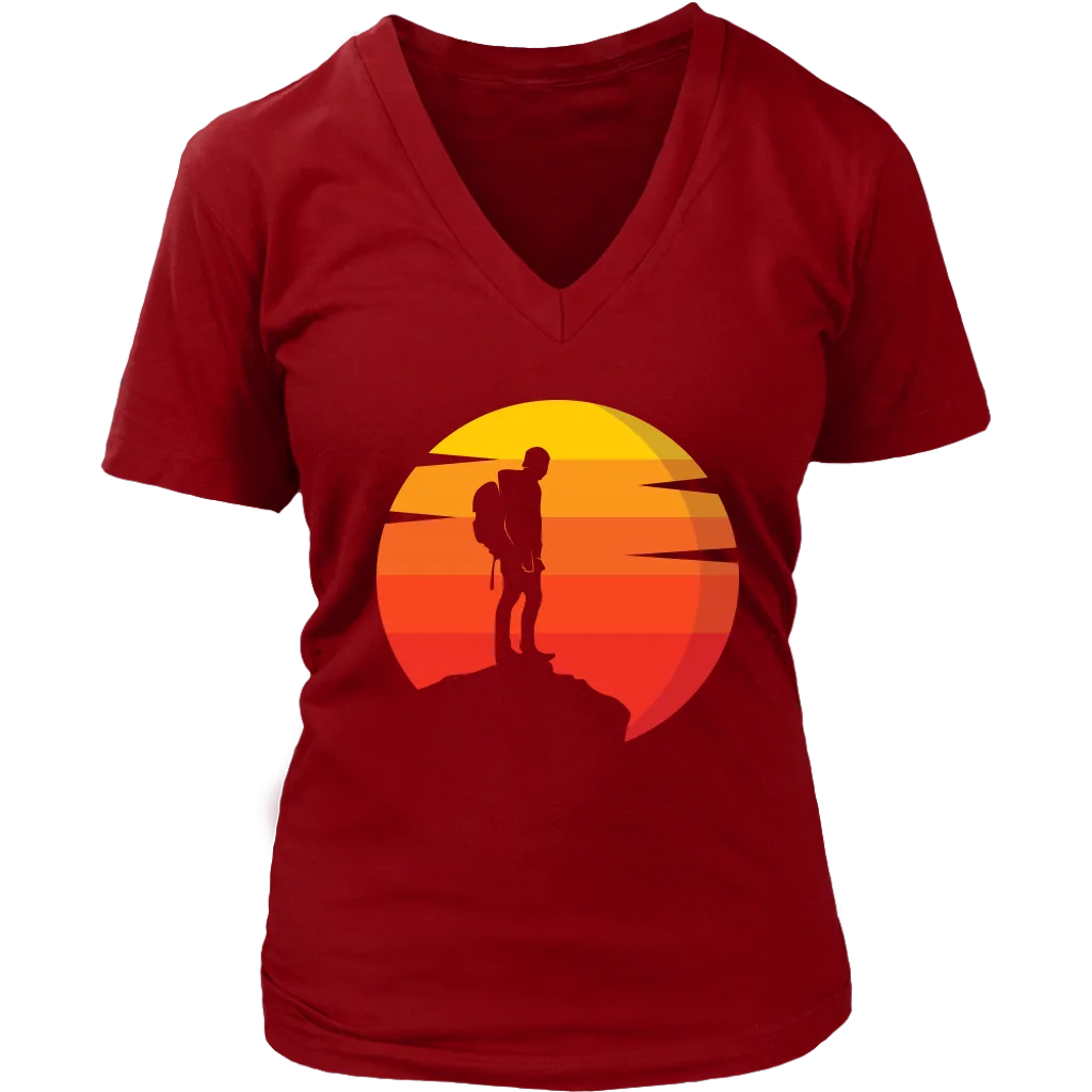 Hiker T-shirt, Gift for Hiker, Hiking Shirt, T-shirt for Hiker, Hiker at Sunset T-shirt