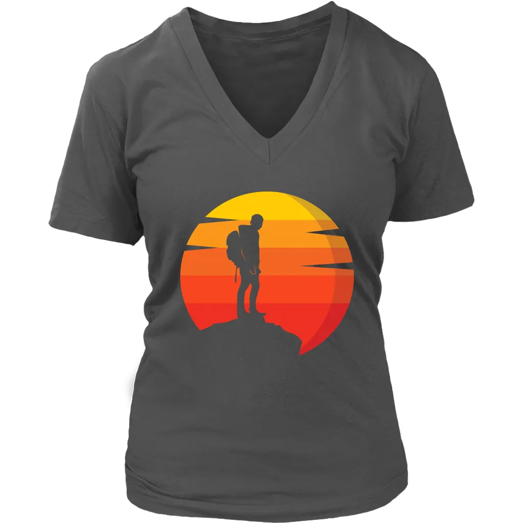 Hiker T-shirt, Gift for Hiker, Hiking Shirt, T-shirt for Hiker, Hiker at Sunset T-shirt