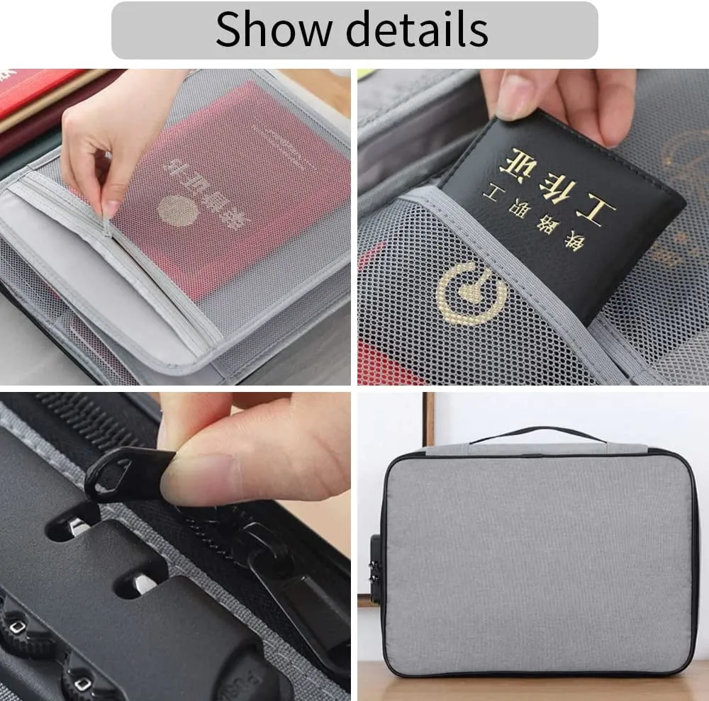 Homlly Multiple Layers Travel Document Bag with Lock