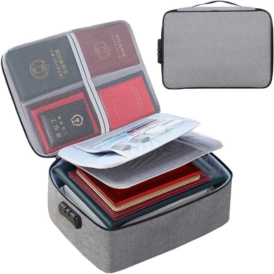 Homlly Multiple Layers Travel Document Bag with Lock