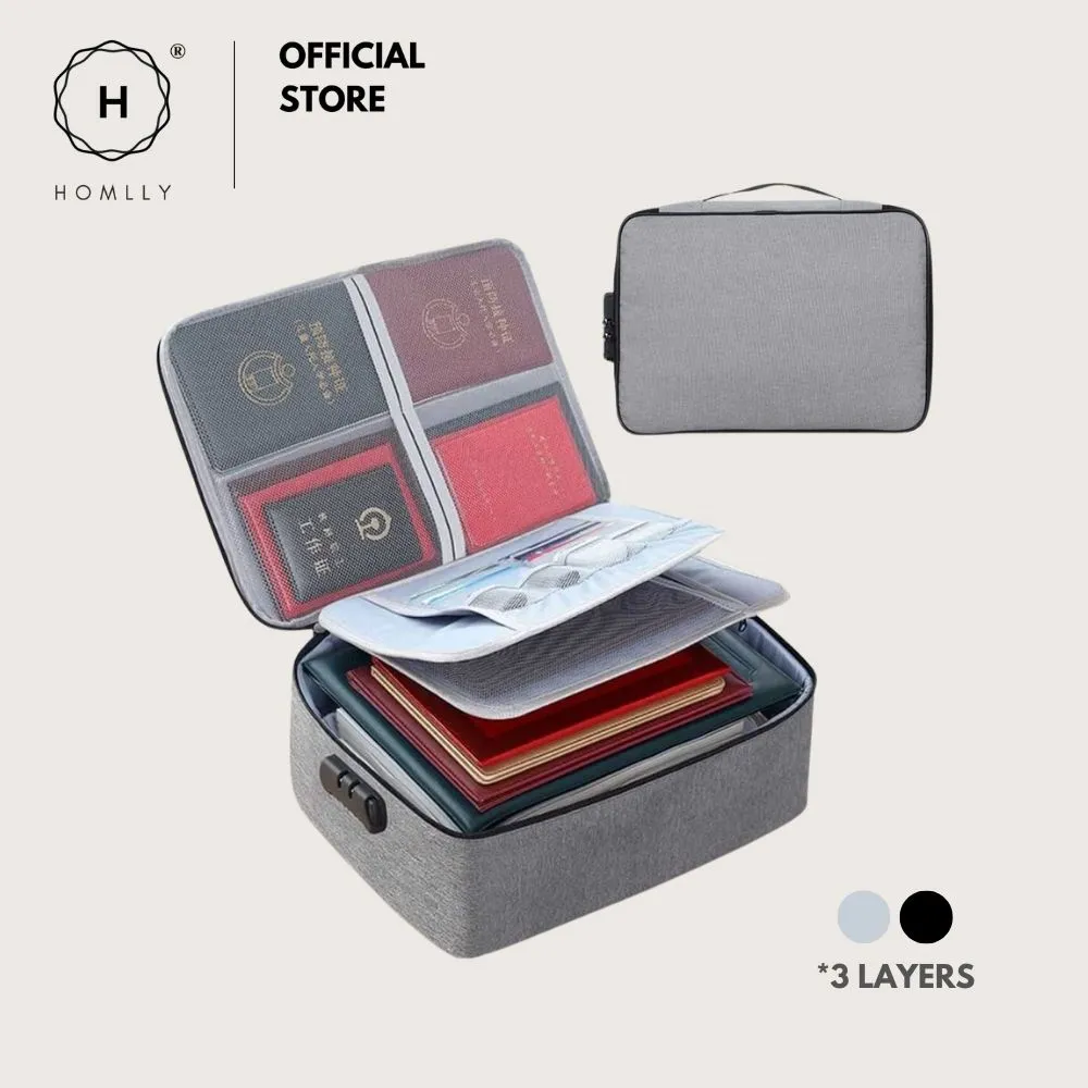 Homlly Multiple Layers Travel Document Bag with Lock