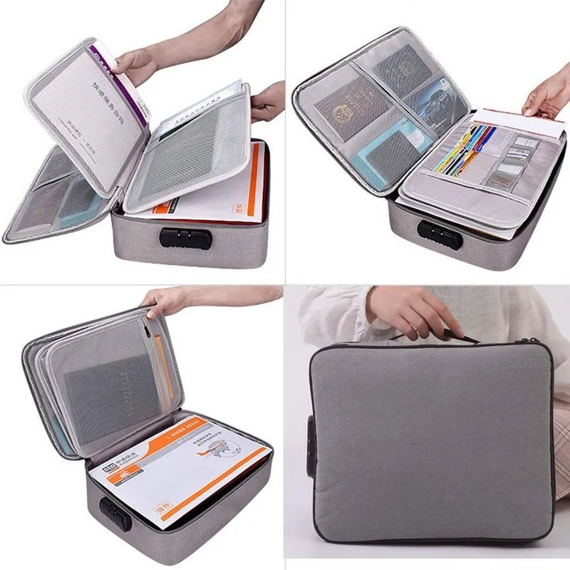 Homlly Multiple Layers Travel Document Bag with Lock